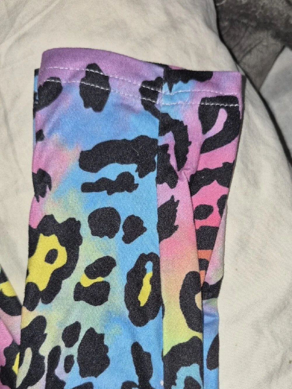 SHEIN Rainbow Leopard Print Kids Leggings - Pink, Purple, Blue, Yellow, Green